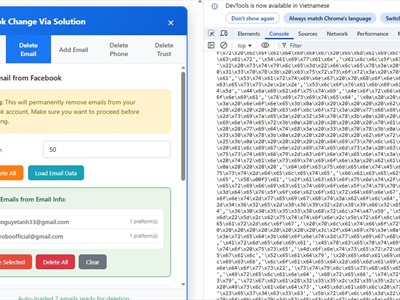 Code xóa mail - xóa số điện thoại Facebook mới nhất